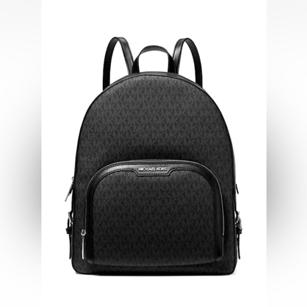 New Michael Kors Jaycee Large Logo Backpack Black